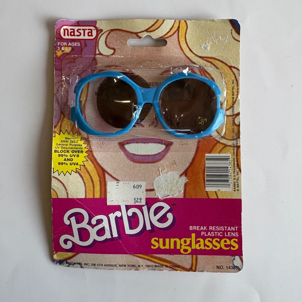 Vintage 1988 Barbie Sunglasses Nasta Blue Plastic Lenses New in Package 14385